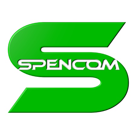 The SPENCOM Logo, A large letter S with SPENCOM written inside the center